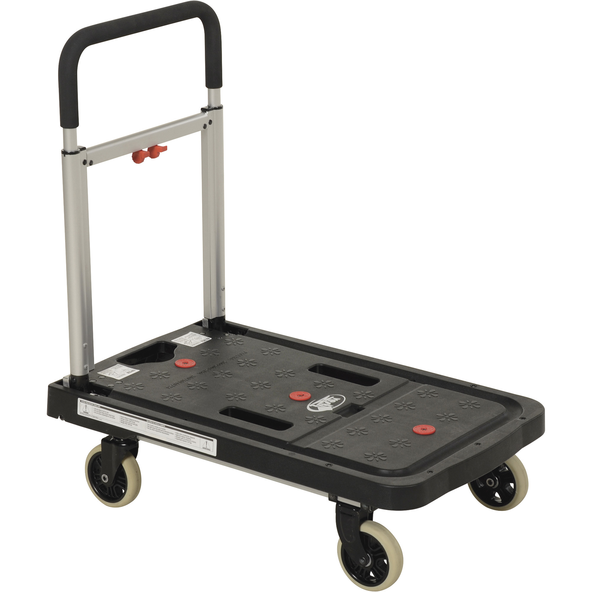 Vestil Fold-Flat Plastic Cart - 26.75in. x 16.25in. x 7.25in., 300-Lb. Capacity, Non-Slip Deck, Model# FF-FPT-1627